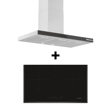 (BUNDLE)BOSCH DWB97BK61T Wall-mounted cooker hood (90cm) + Bosch BOSCH PMI82560VN Induction hob (78 cm)